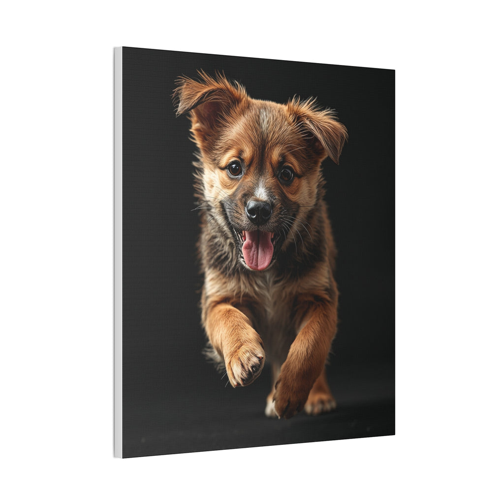 Running Puppy Canvas | Stretched Wall Art, gift for dog lovers