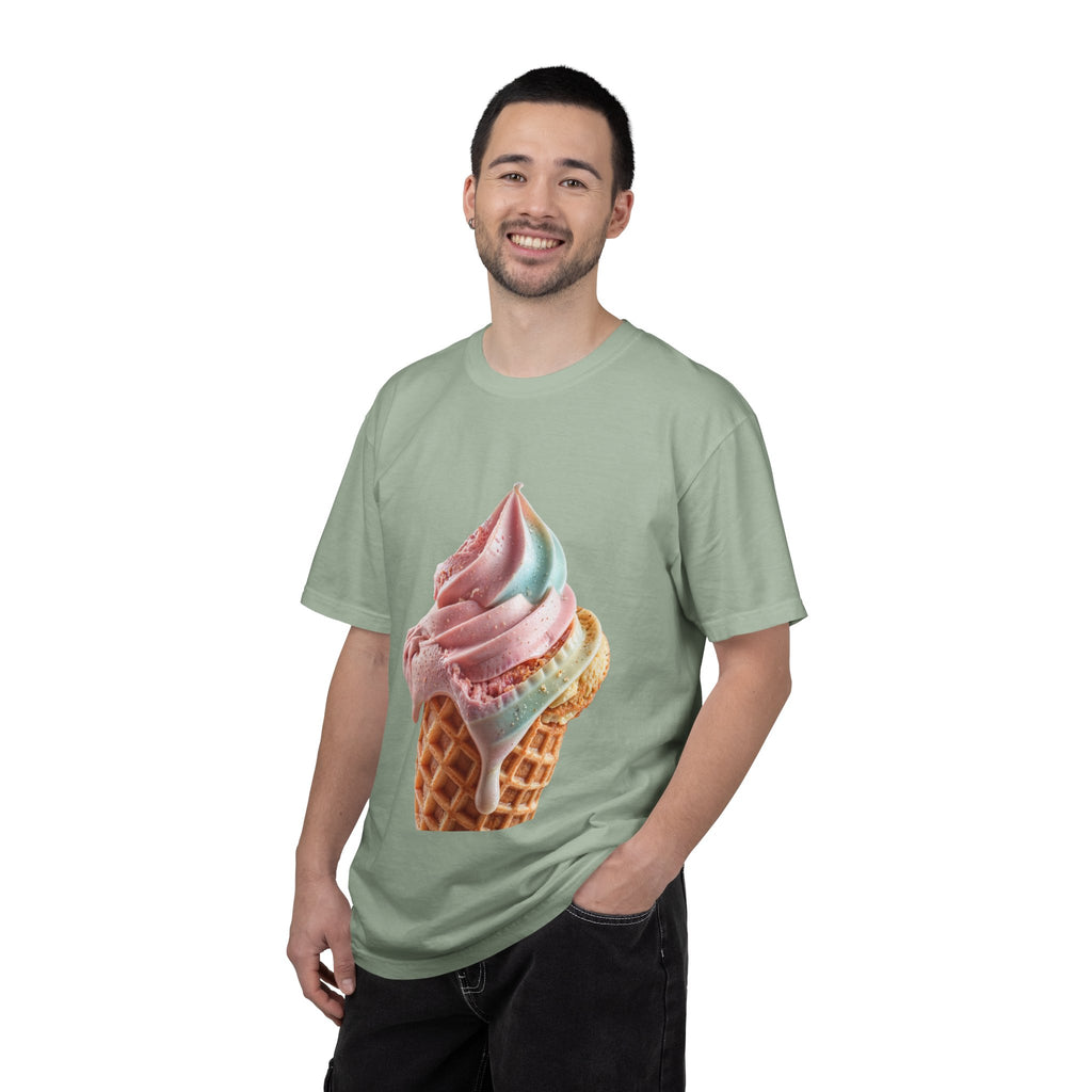 T-shirt Cornet de glace arc-en-ciel pastel | T-shirt dessert à la crème glacée molle