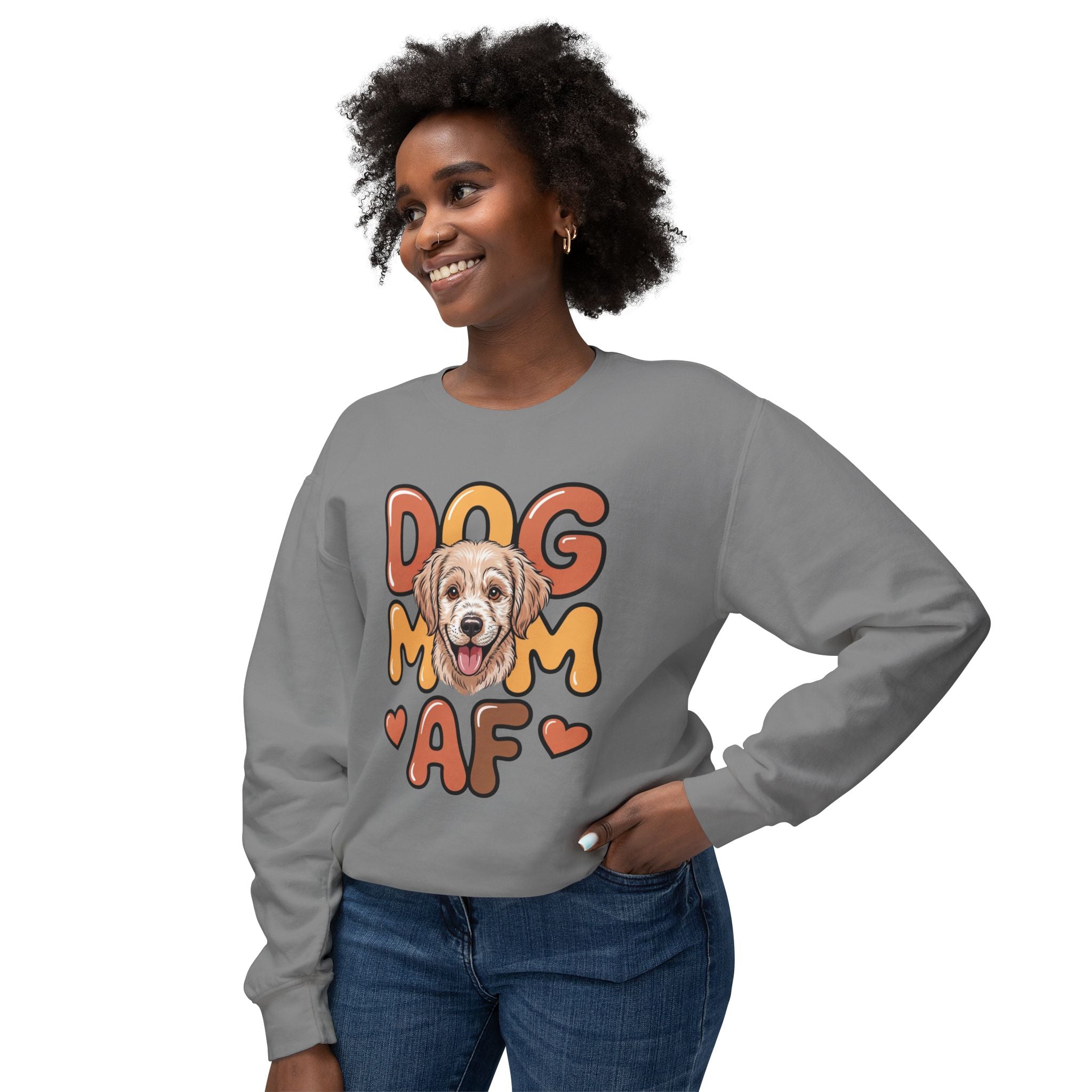 Dog Lover Sweatshirt | Golden Retriever Illustration, Cute Heart Design
