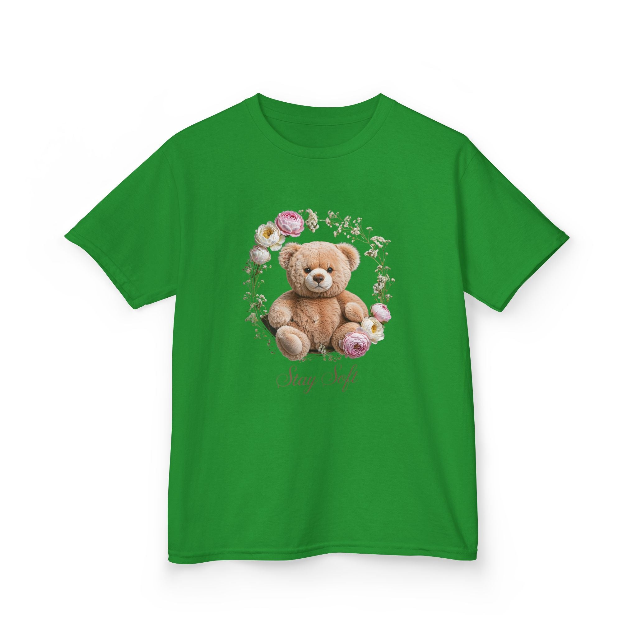 T-shirt enfant ours en peluche | T-shirt ours en peluche fleuri, T-shirt ours en peluche kawaii, Imprimé ours mignon, T-shirt unisexe doux