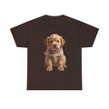 T-shirt chiot assis mignon | T-shirt chiot Golden Retriever