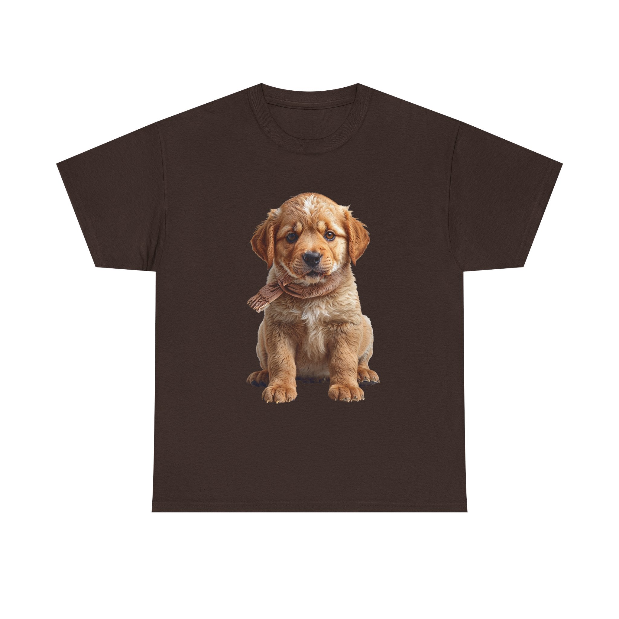 T-shirt chiot assis mignon | T-shirt chiot Golden Retriever