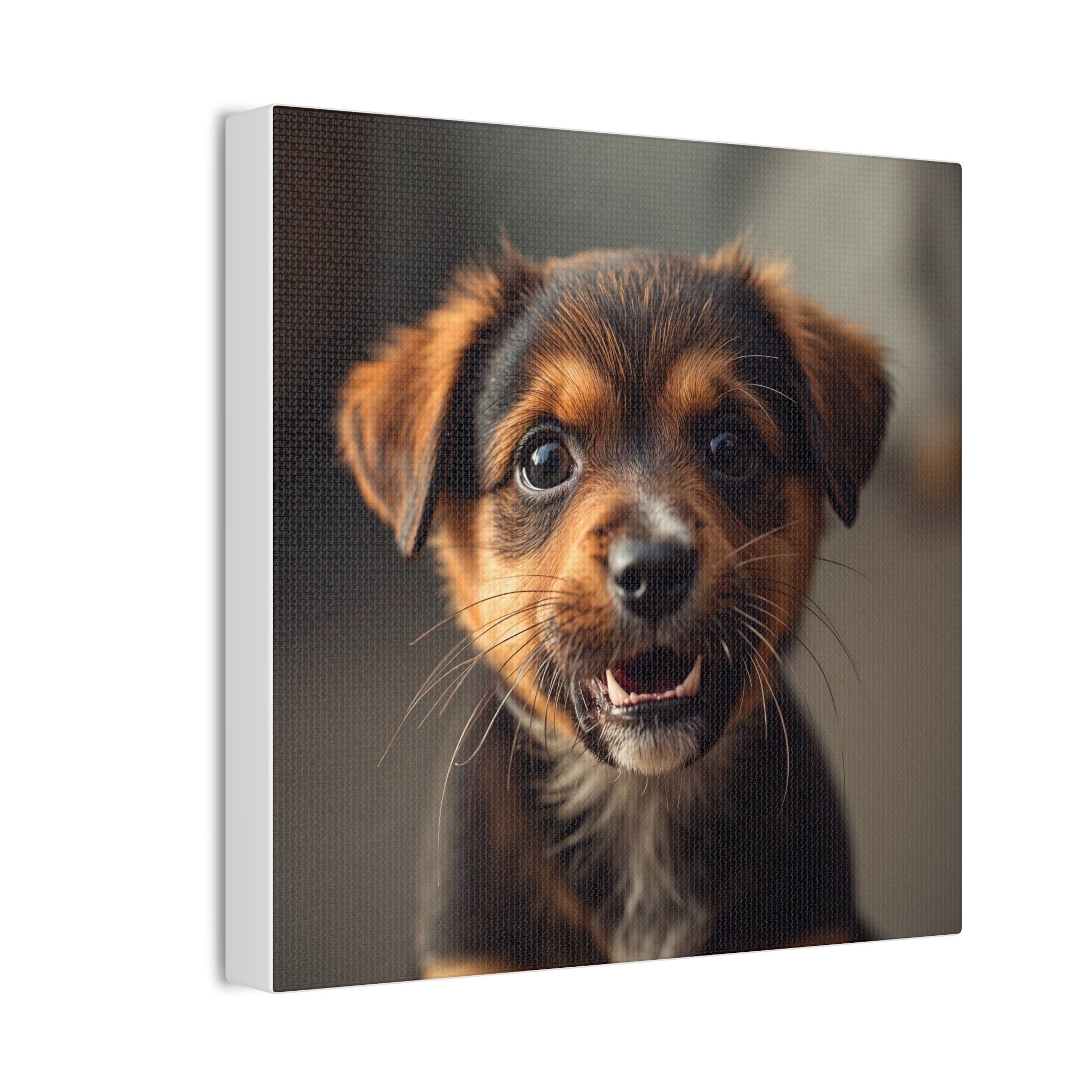 Smiling Puppy Portrait Canvas, gift for doh lovers