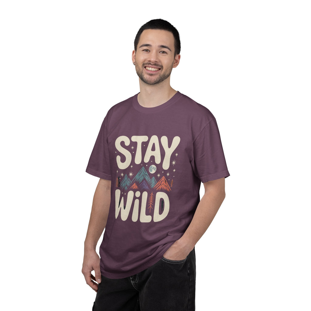 Stay Wild mountain design T-shirt | adventure typography tee