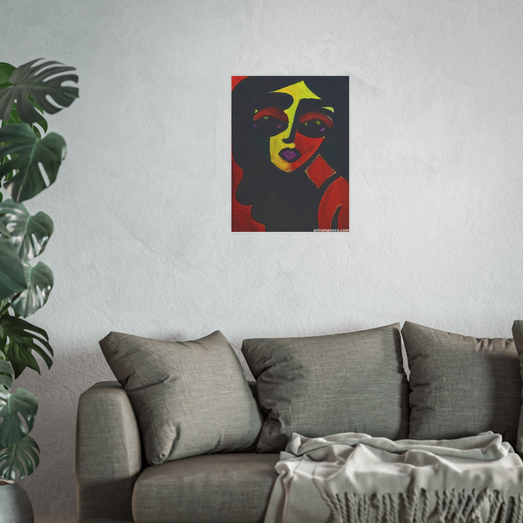 Poster, Abstract Pop Art Woman Poster | Satin & Archival Matte