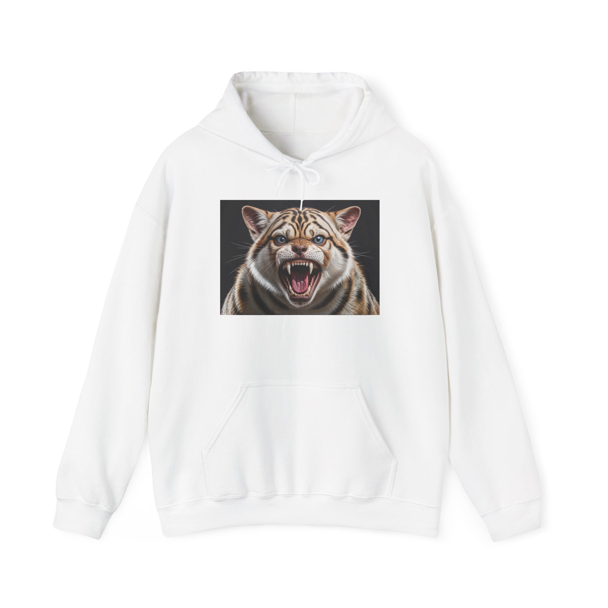Sweat à capuche avec tête de tigre rugissant | Sweat-shirt avec portrait de tigre féroce