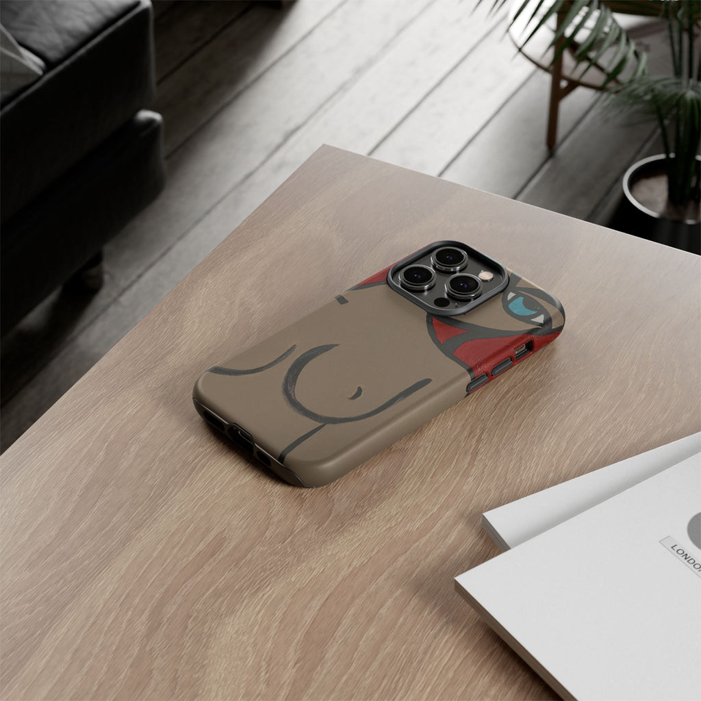 Coque de téléphone minimaliste | Figure féminine abstraite, faite main