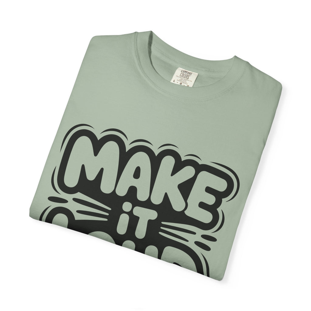 Make It Loud T-shirt | Bold Bubble Letter Graphic, Black White Design
