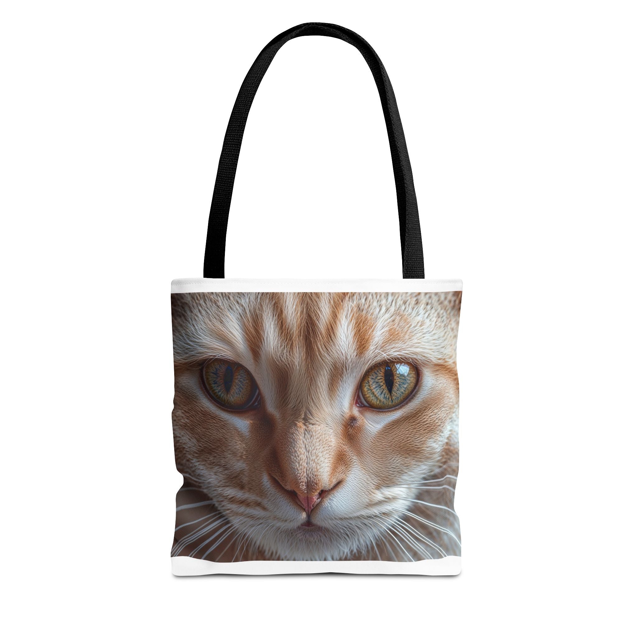 Sac fourre-tout à motif chat roux en gros plan | Imprimé intégral portrait de chat