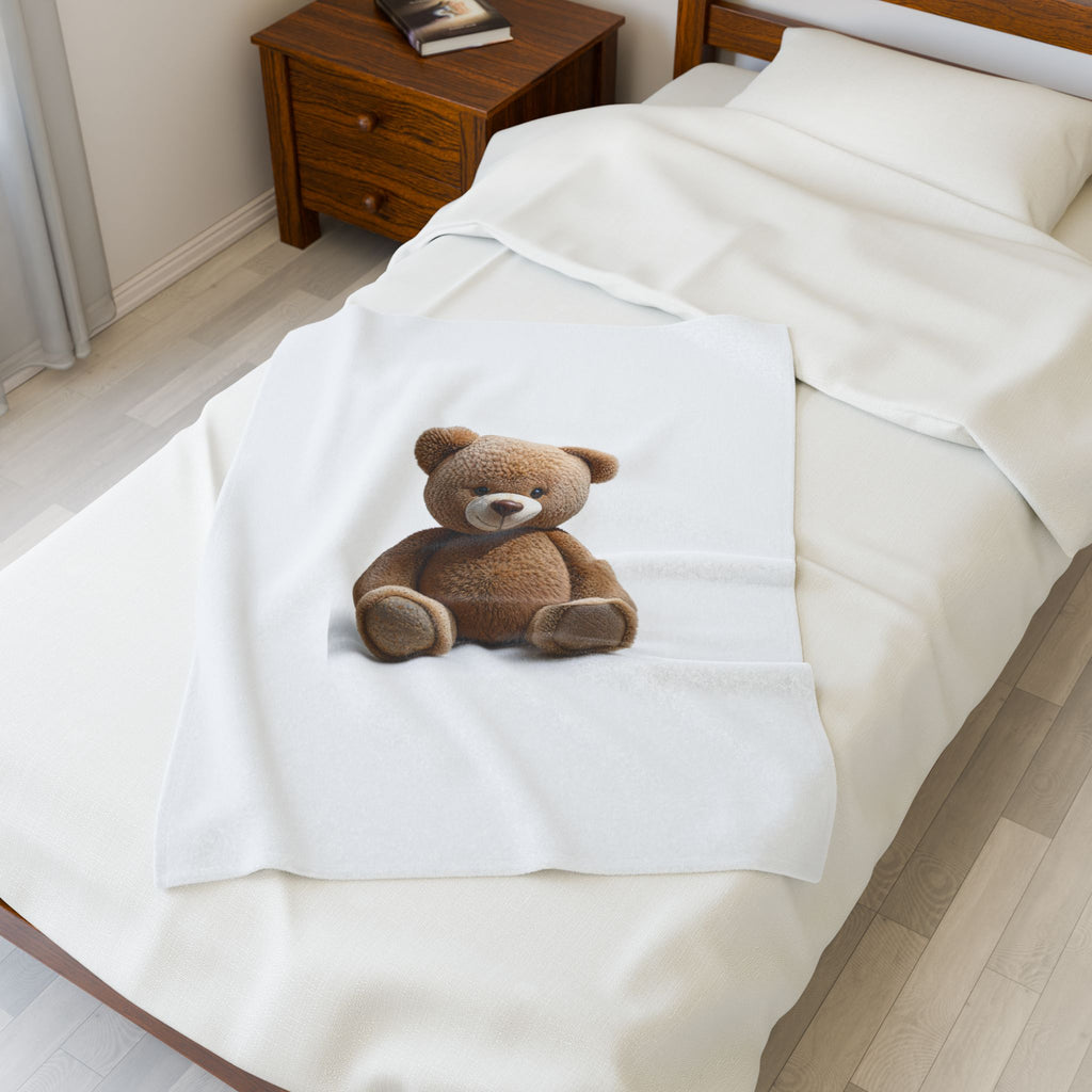Couverture en velours peluche ours en peluche marron | Plaid mignon en peluche