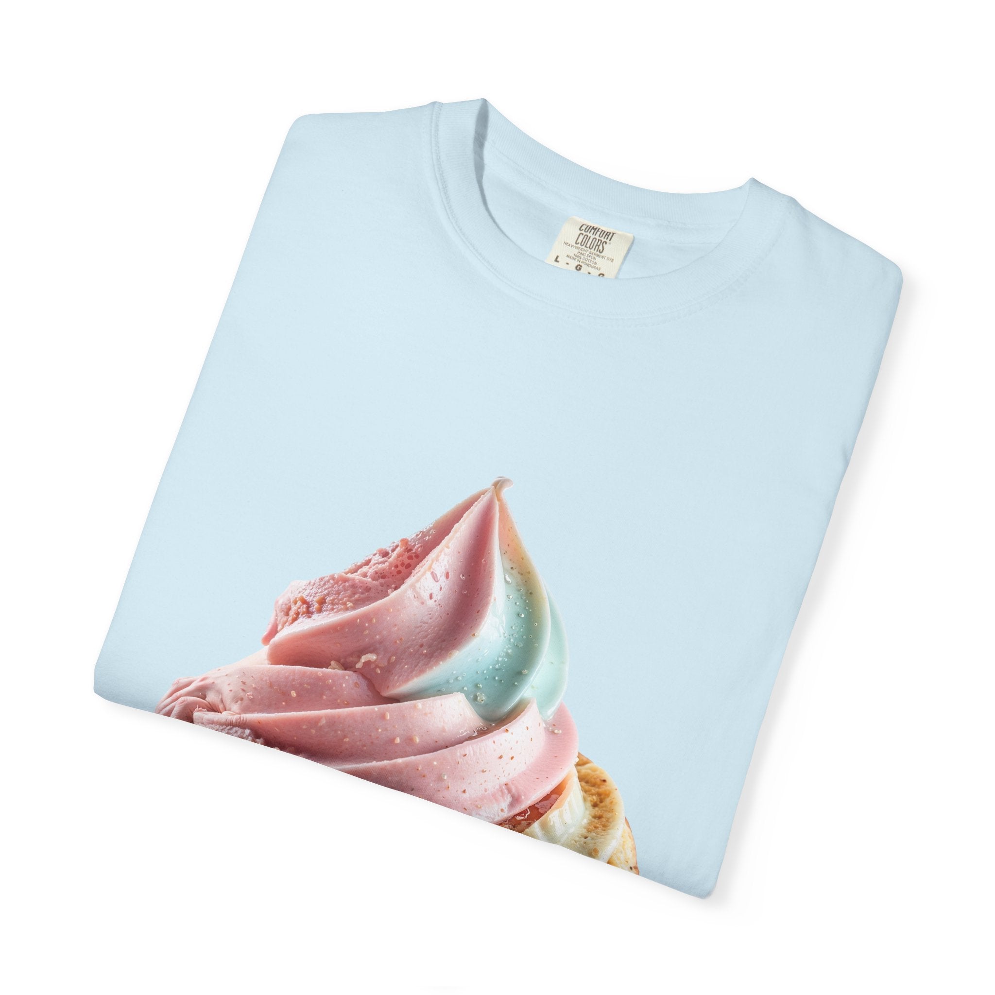 T-shirt Cornet de glace arc-en-ciel pastel | T-shirt dessert à la crème glacée molle