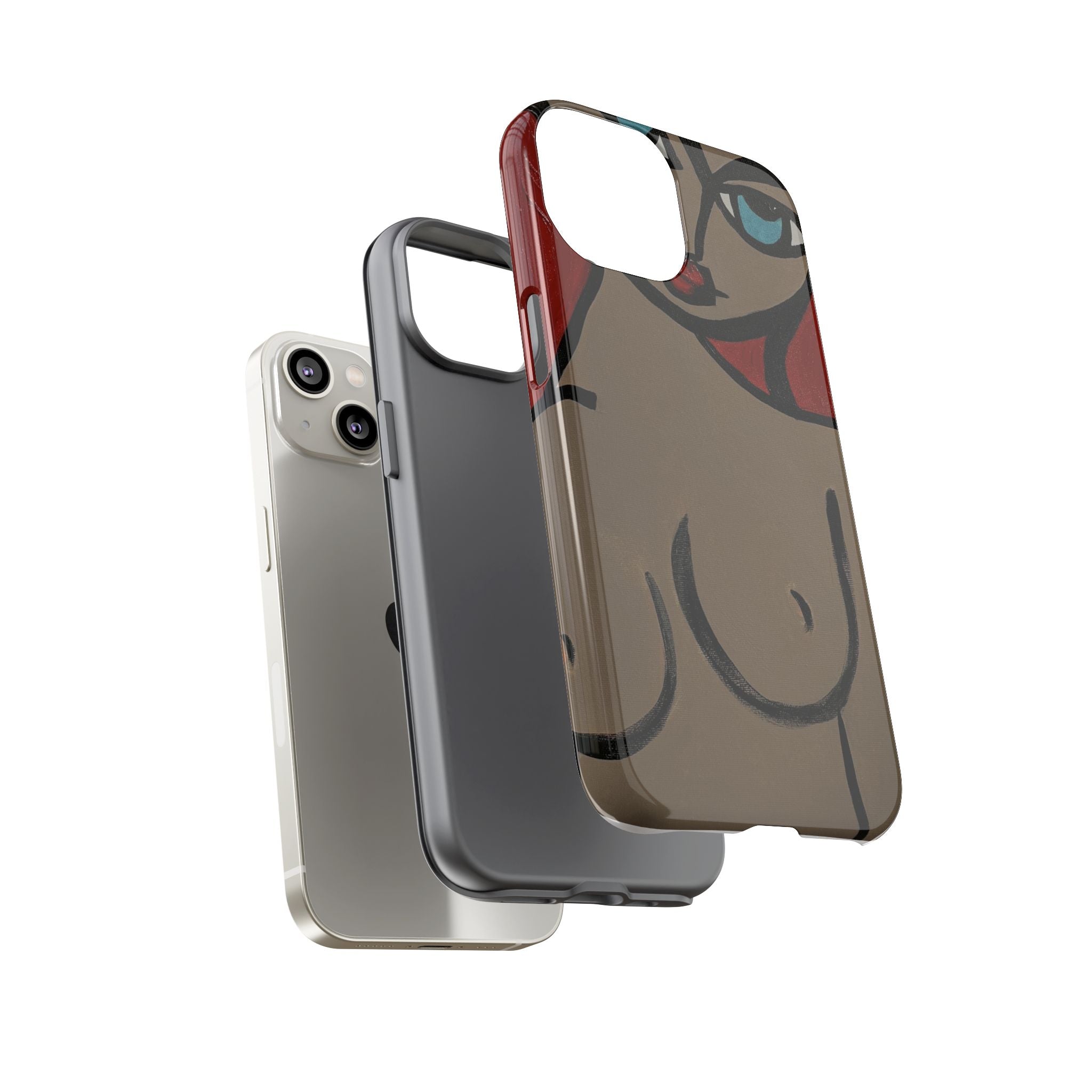 Coque de téléphone minimaliste | Figure féminine abstraite, faite main