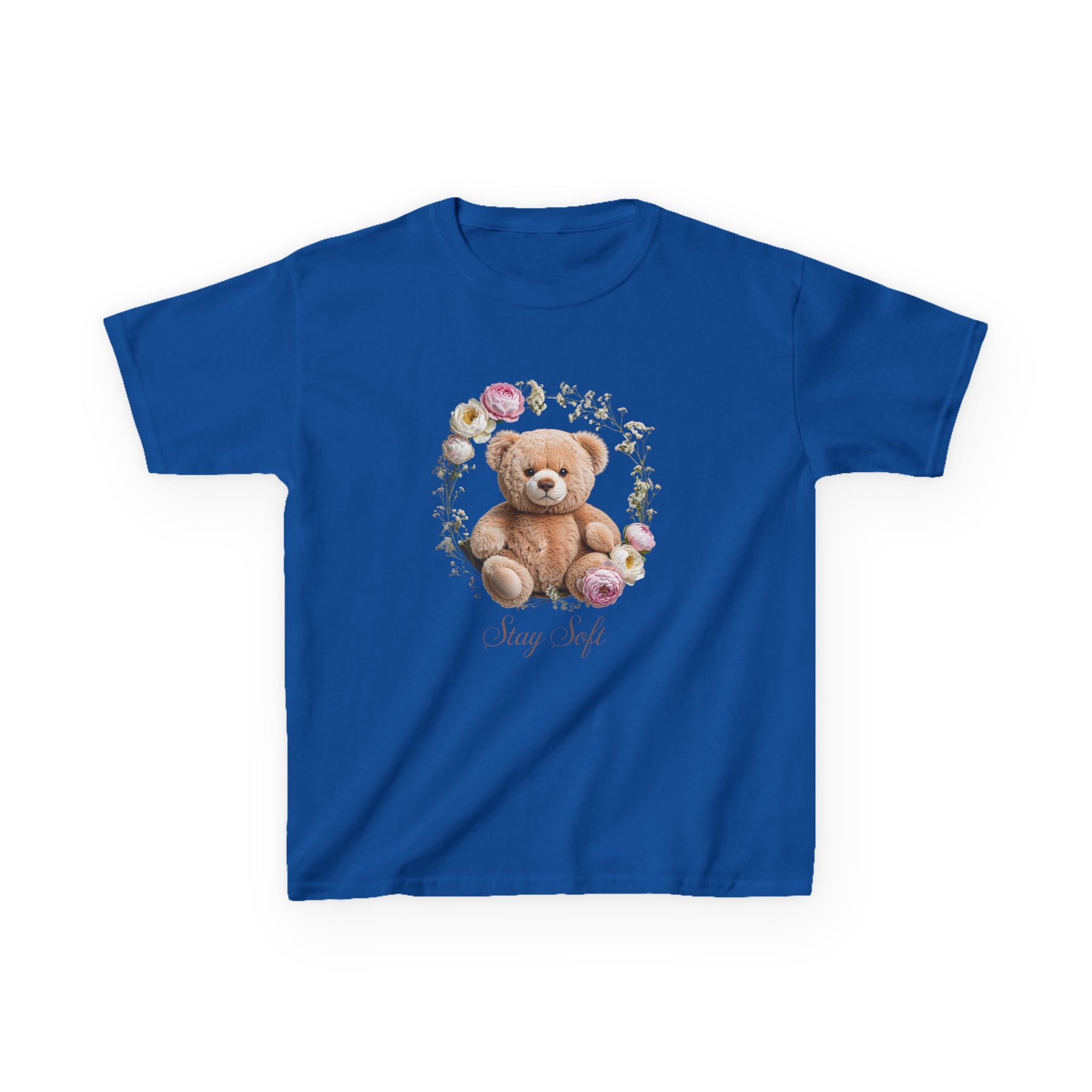 T-shirt enfant ours en peluche | T-shirt ours en peluche fleuri, T-shirt ours en peluche kawaii, Imprimé ours mignon, T-shirt unisexe doux
