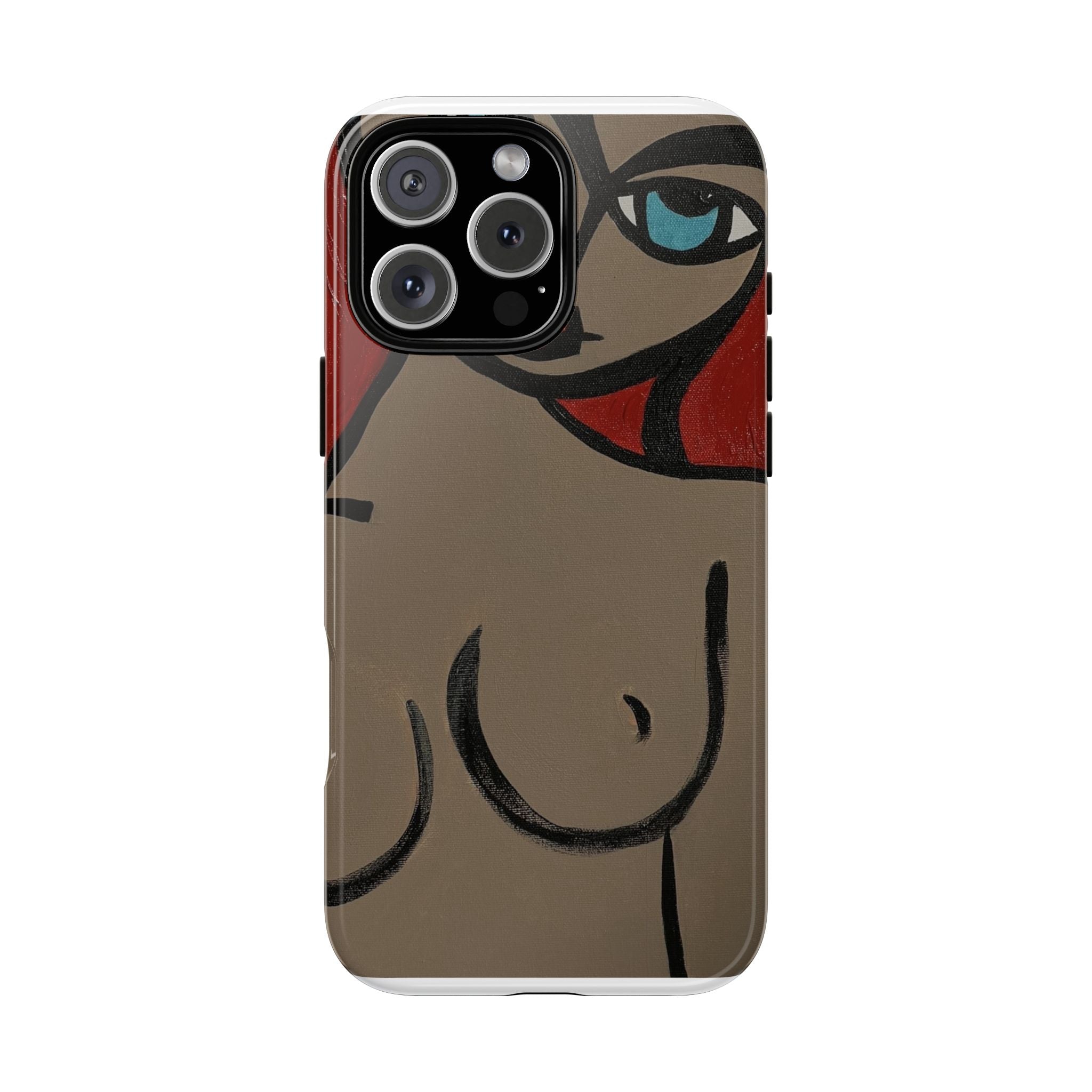 Coque de téléphone minimaliste | Figure féminine abstraite, faite main