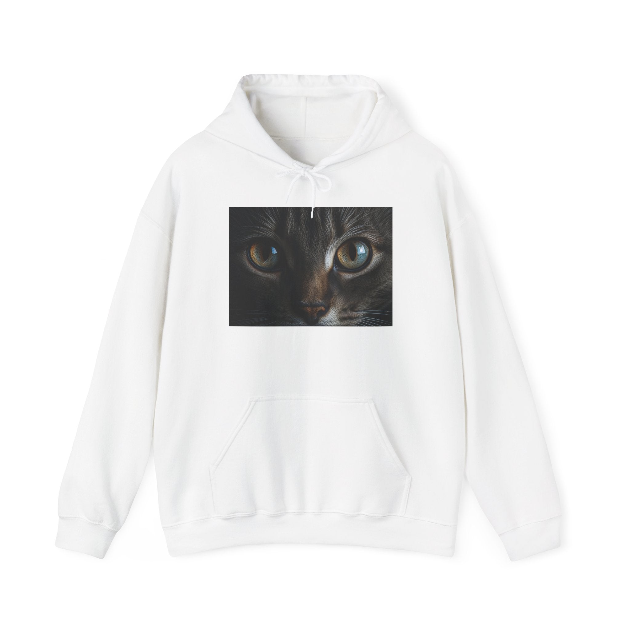 Sweat à capuche Yeux de chat en gros plan | Pull à motif visage de chat, portrait félin