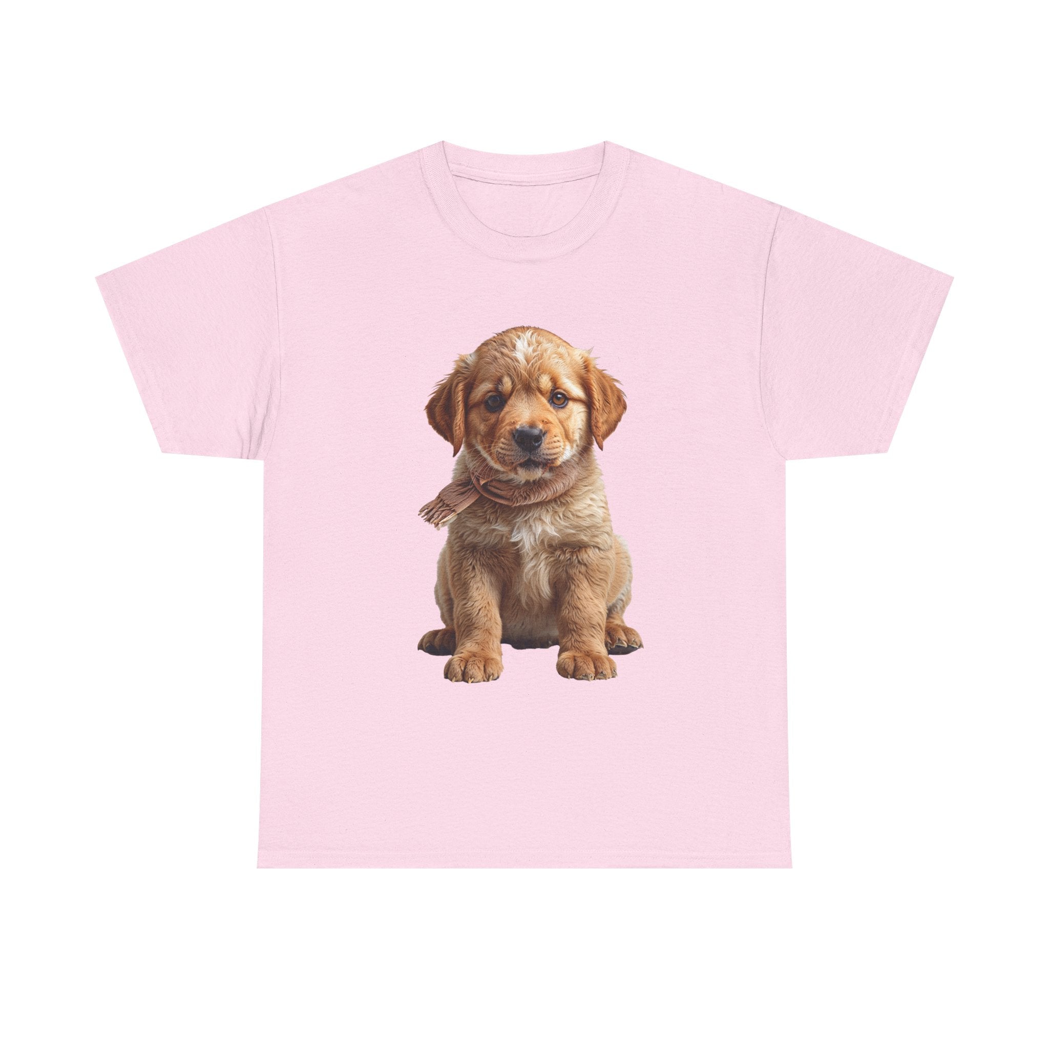 T-shirt chiot assis mignon | T-shirt chiot Golden Retriever