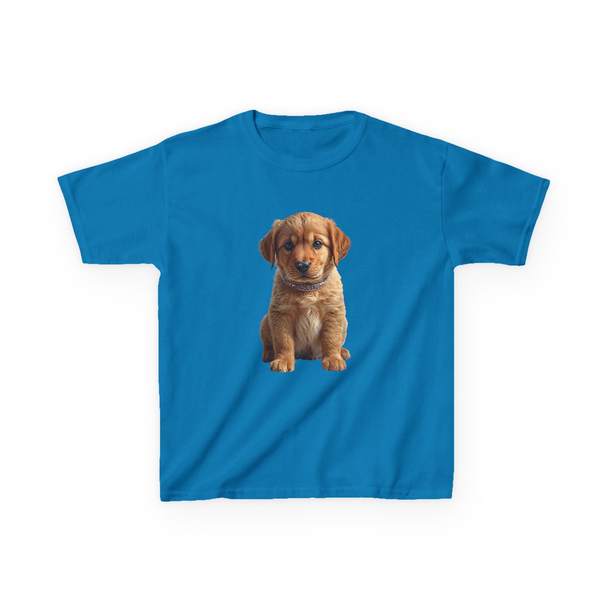 T-shirt enfant illustration chiot marron | T-shirt chien mignon, amoureux des animaux