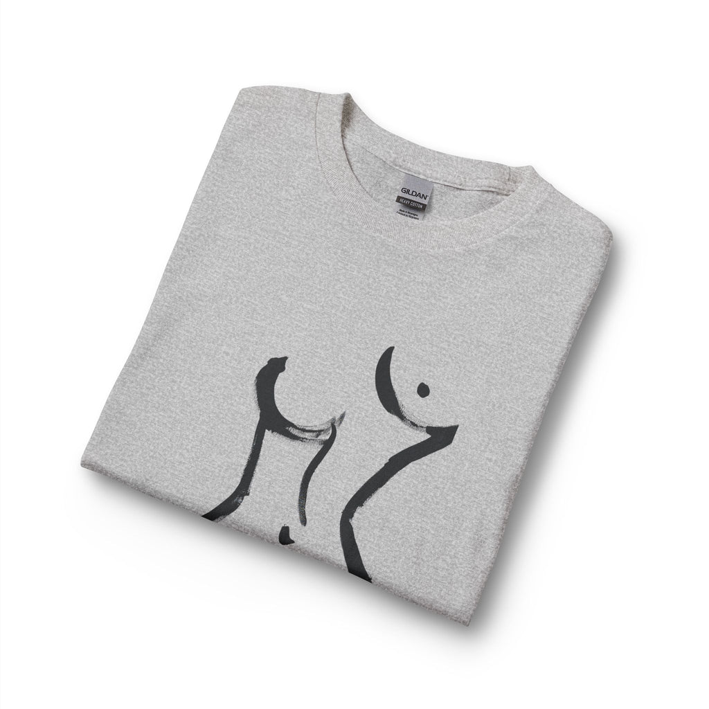 T-shirt manches longues imprimé sexy | Dessin au trait représentant un nu, édition artiste, portrait de nu élégant, tirage d'art limité