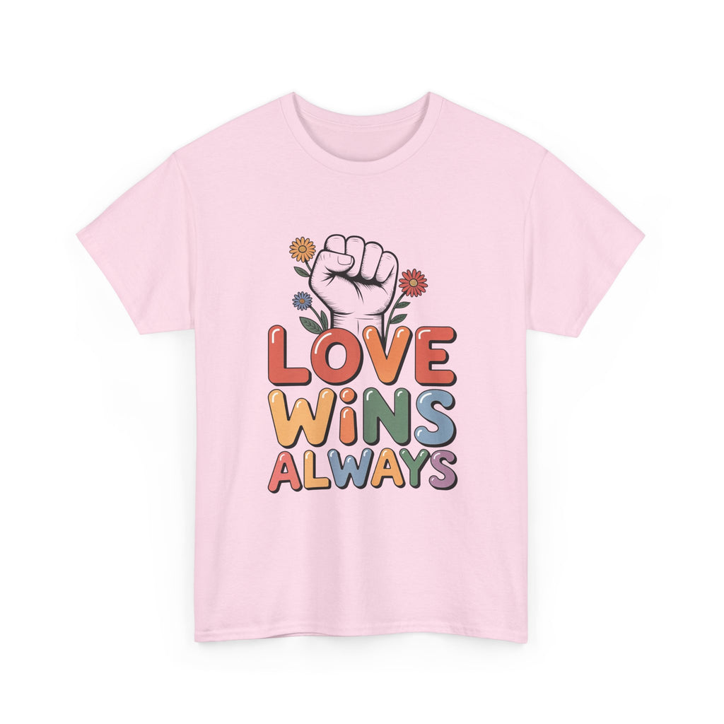 Love Wins Always T-Shirt | Pride heart fist floral design