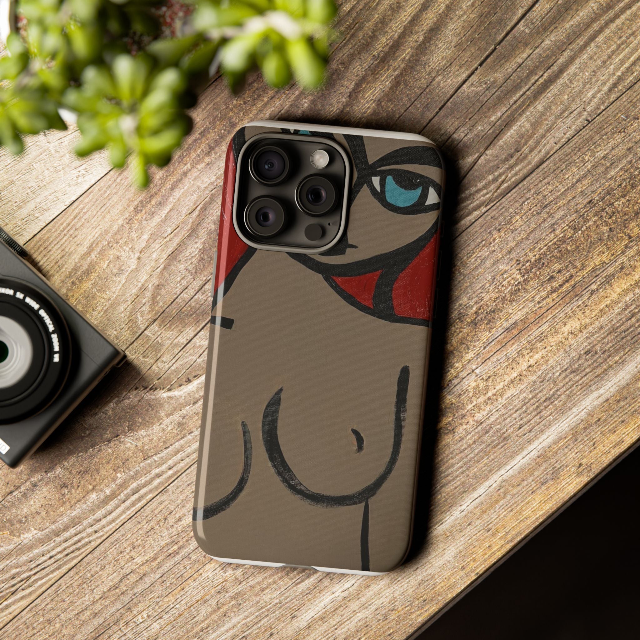 Coque de téléphone minimaliste | Figure féminine abstraite, faite main