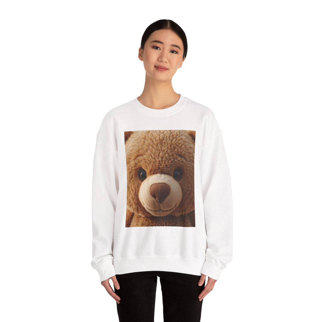 Teddy Bear Face Sweatshirt | Cute Plush Portrait