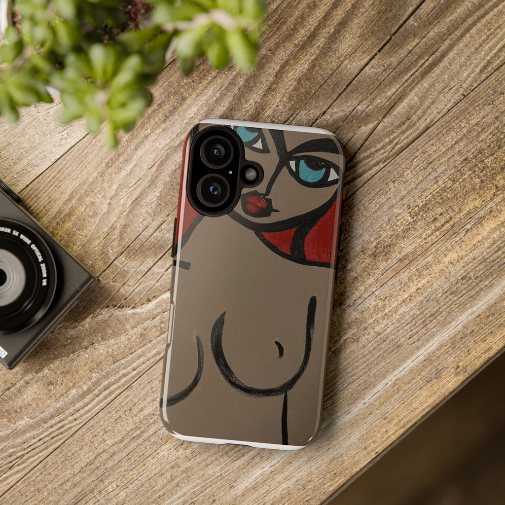 Coque de téléphone minimaliste | Figure féminine abstraite, faite main