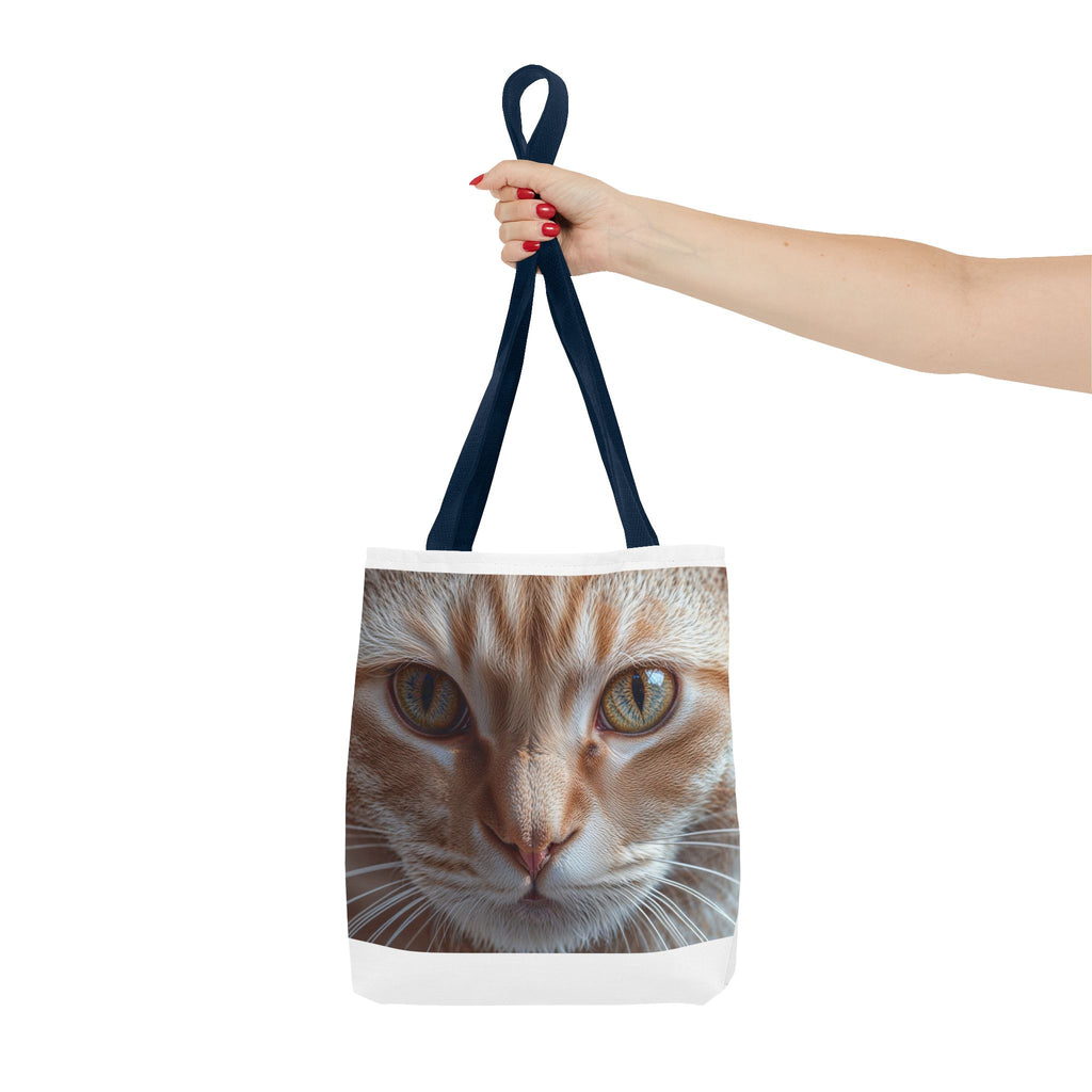 Sac fourre-tout à motif chat roux en gros plan | Imprimé intégral portrait de chat