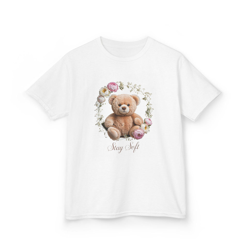 T-shirt enfant ours en peluche | T-shirt ours en peluche fleuri, T-shirt ours en peluche kawaii, Imprimé ours mignon, T-shirt unisexe doux