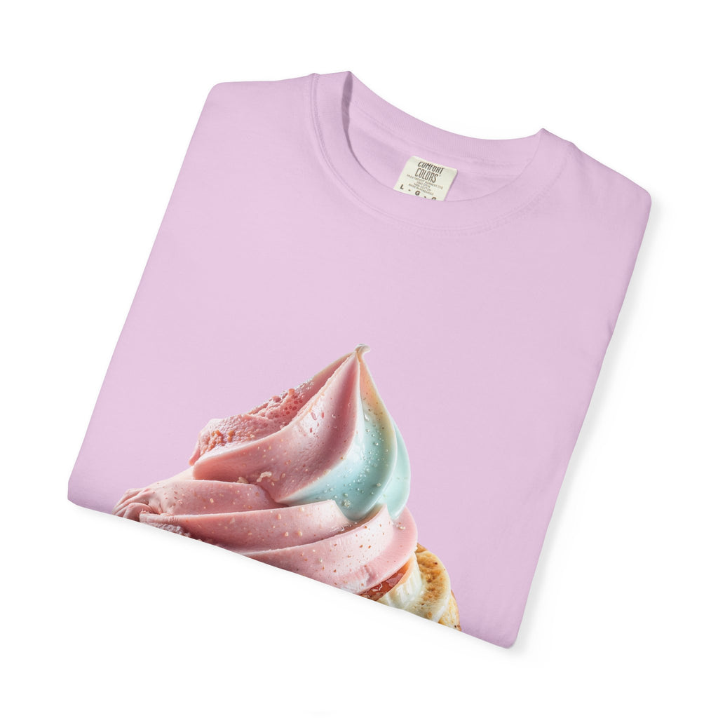 T-shirt Cornet de glace arc-en-ciel pastel | T-shirt dessert à la crème glacée molle