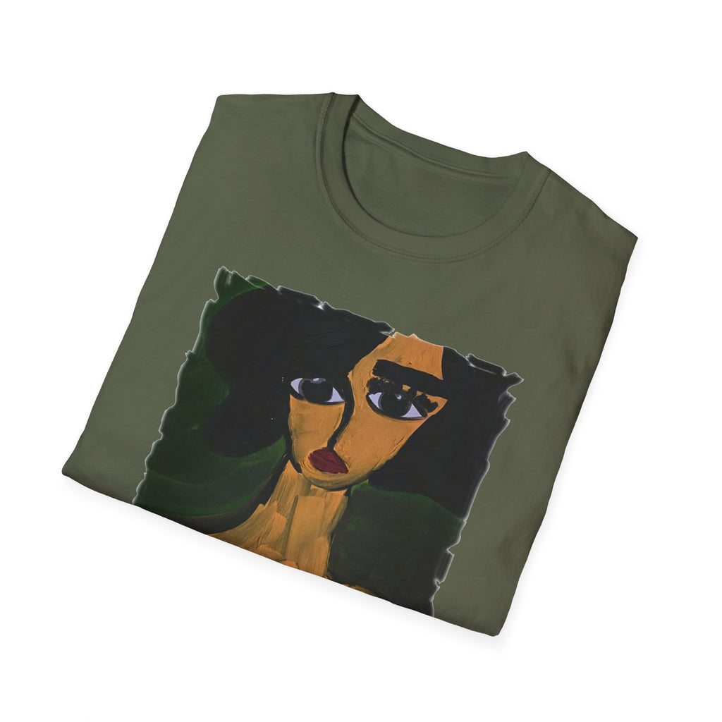 T-shirt Portrait de Femme Nue | Peinture Artistique Moderne, T-shirt Beaux-Arts, Impression Portrait de Nu Élégante, Peint à la Main, Style Galerie