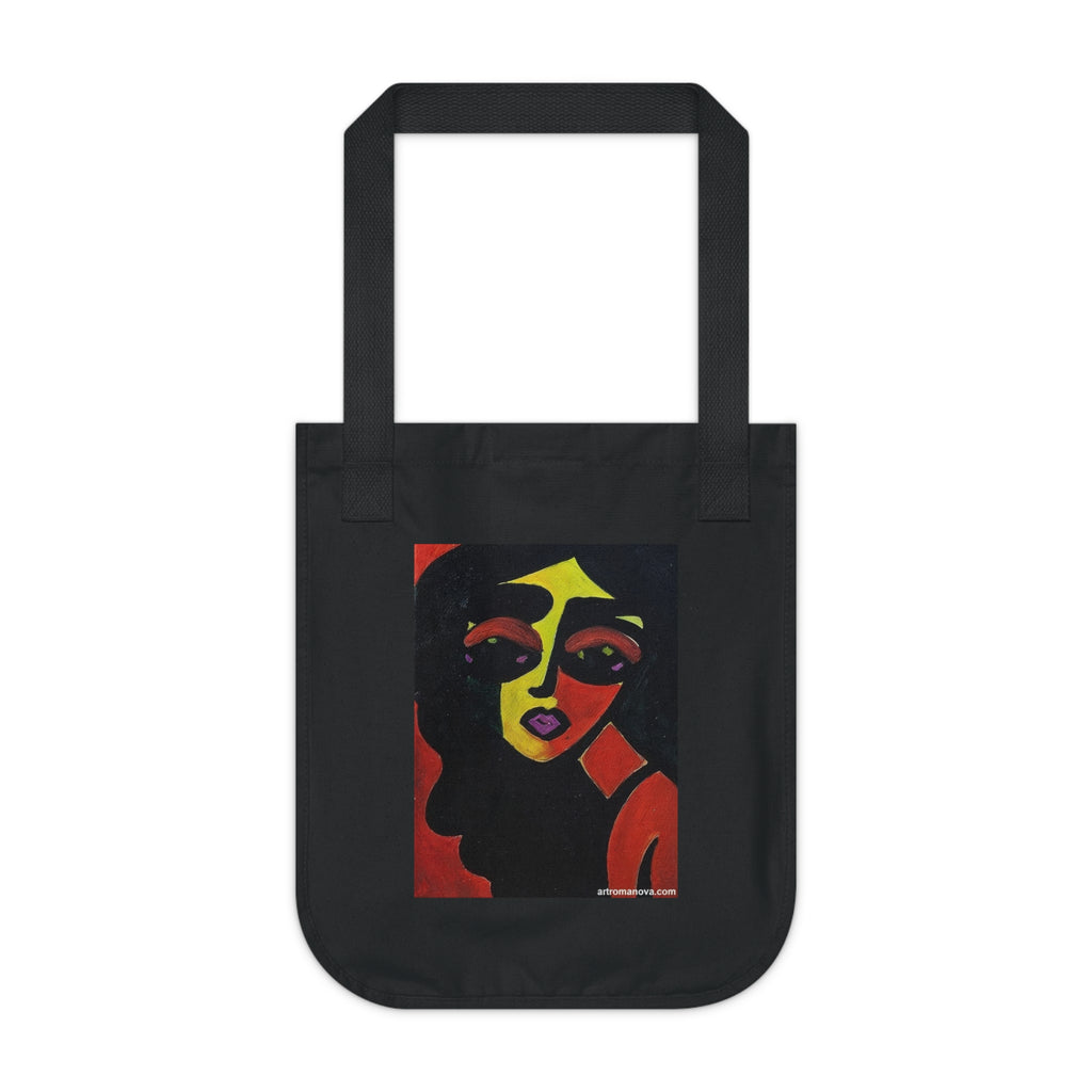 Sac cabas portrait de femme | Sac cabas en toile, style pop art, en coton écologique, fait main