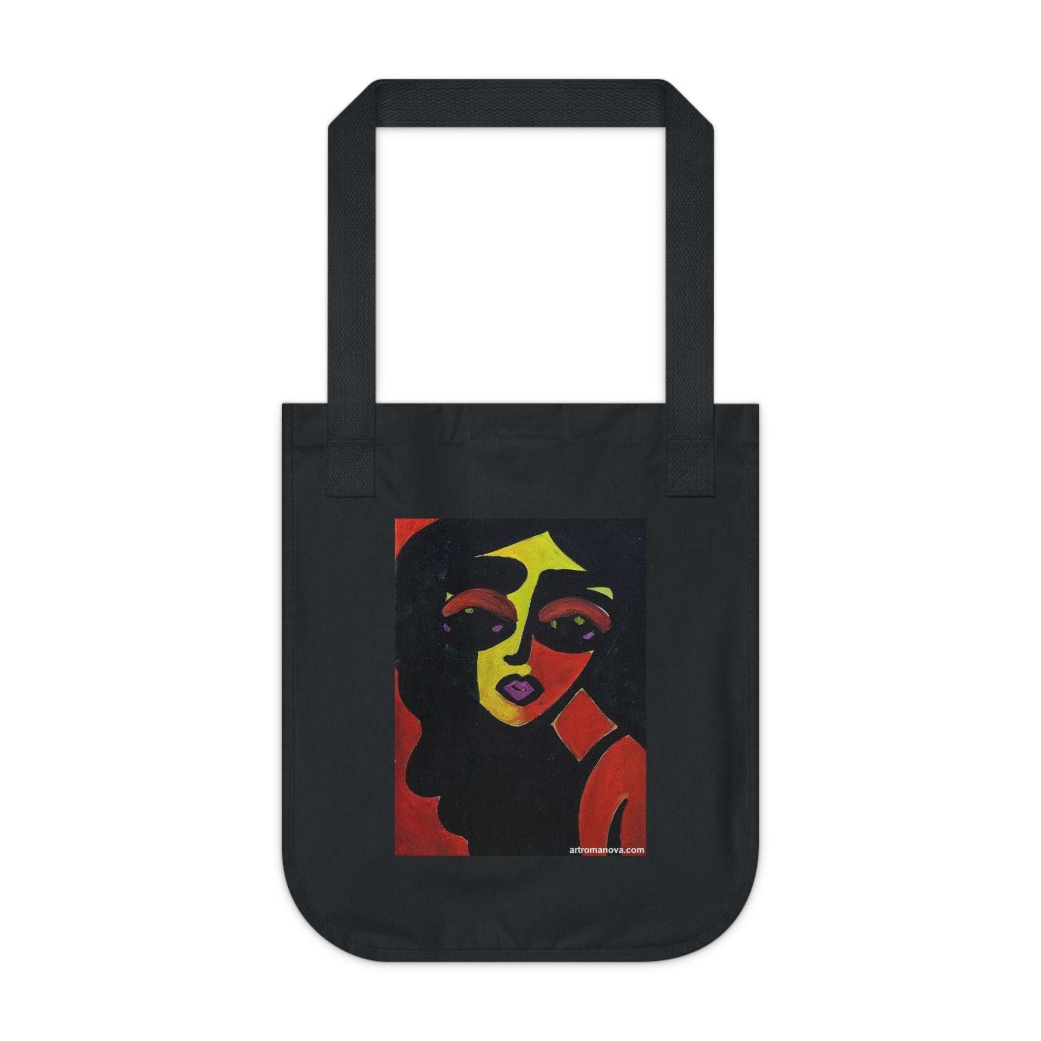 Sac cabas portrait de femme | Sac cabas en toile, style pop art, en coton écologique, fait main