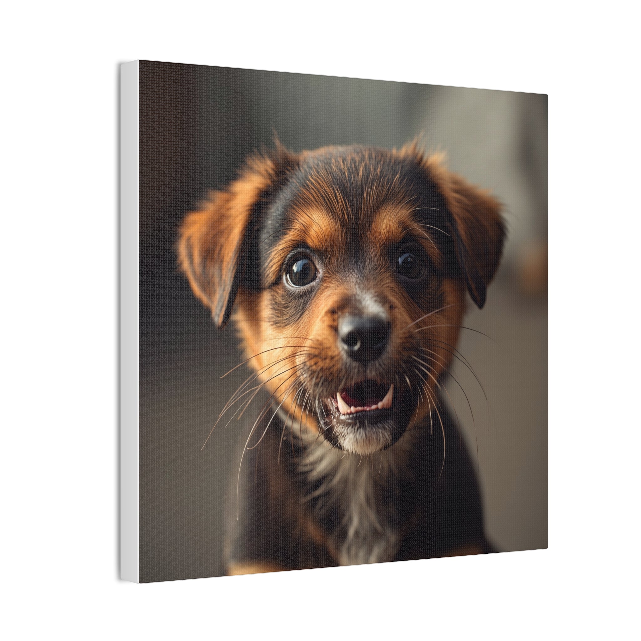 Smiling Puppy Portrait Canvas, gift for doh lovers