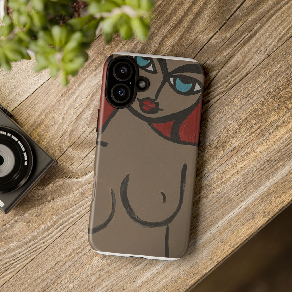 Coque de téléphone minimaliste | Figure féminine abstraite, faite main