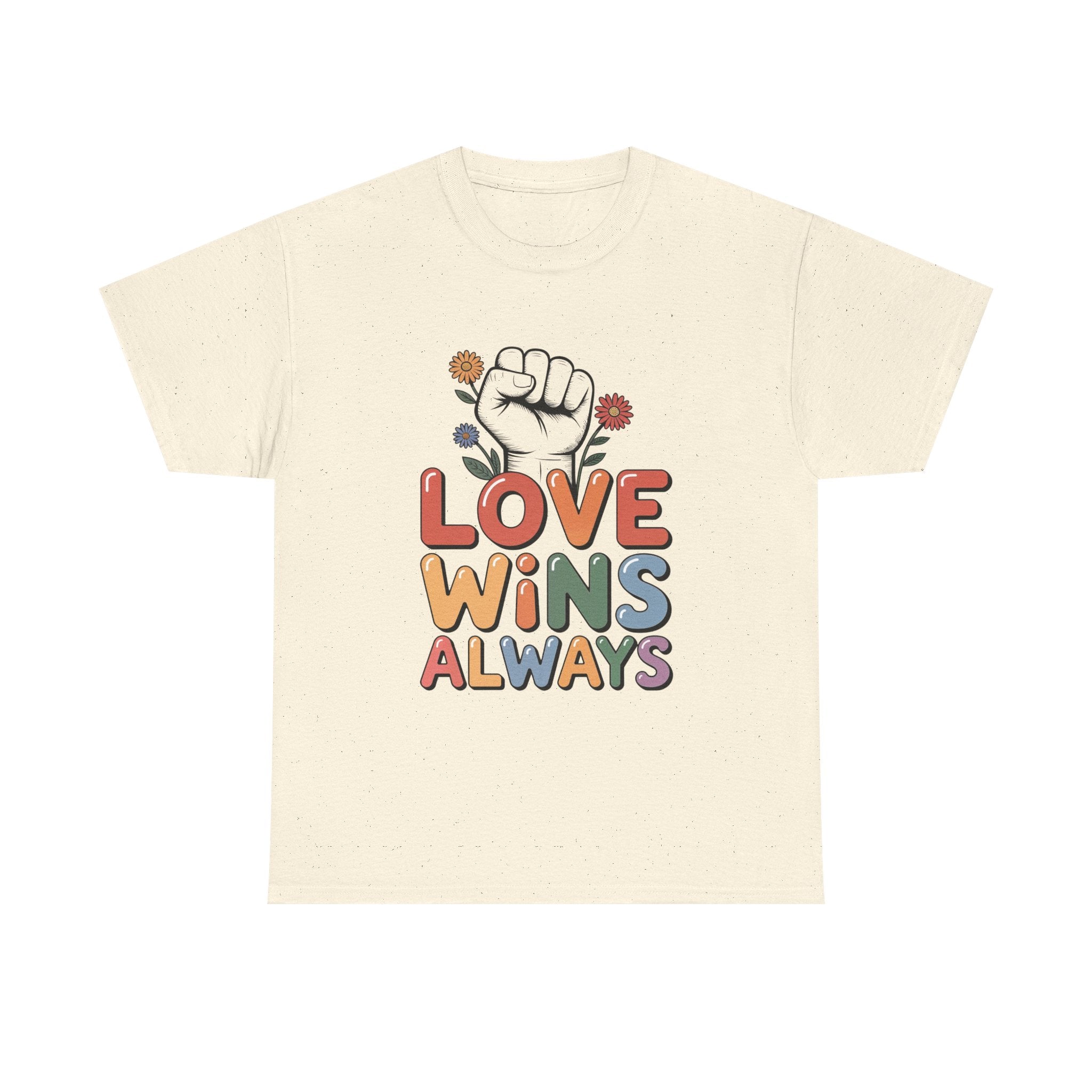Love Wins Always T-Shirt | Pride heart fist floral design