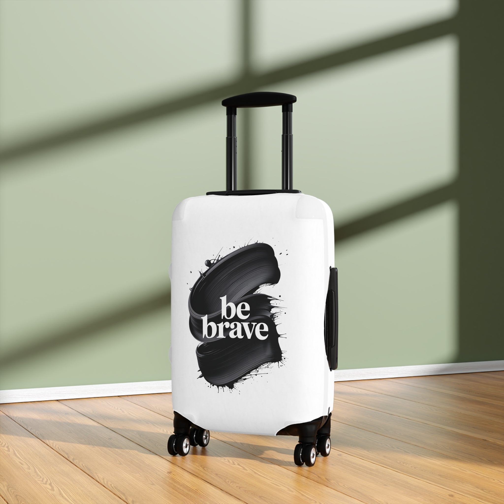 Housse de valise Be Brave à motifs de coups de pinceau | Étui de voyage inspirant