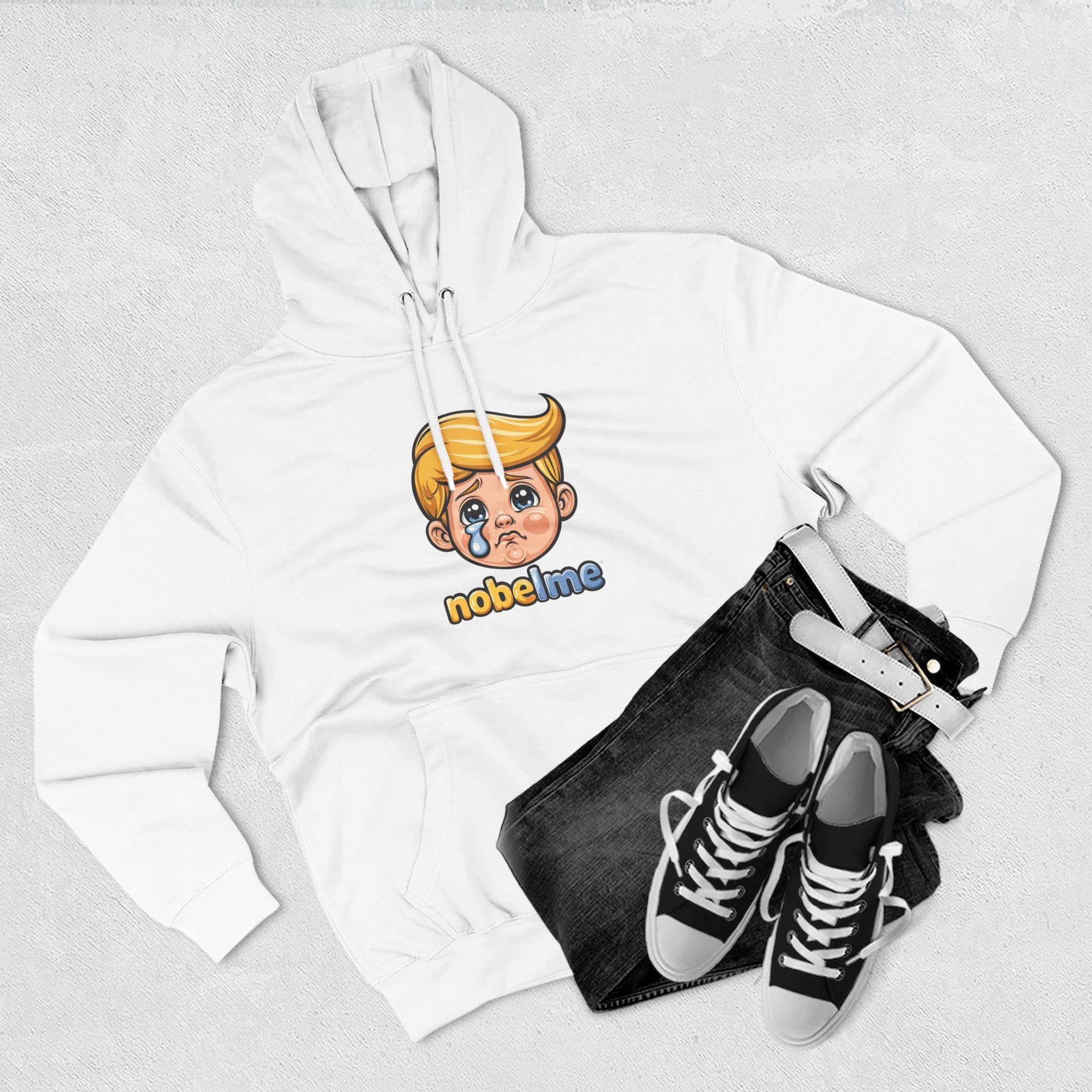 Sweat à capuche Cartoon Leader, satire politique pop art, pull streetwear humoristique, sweat à capuche personnage satirique | Logo visage de dessin animé