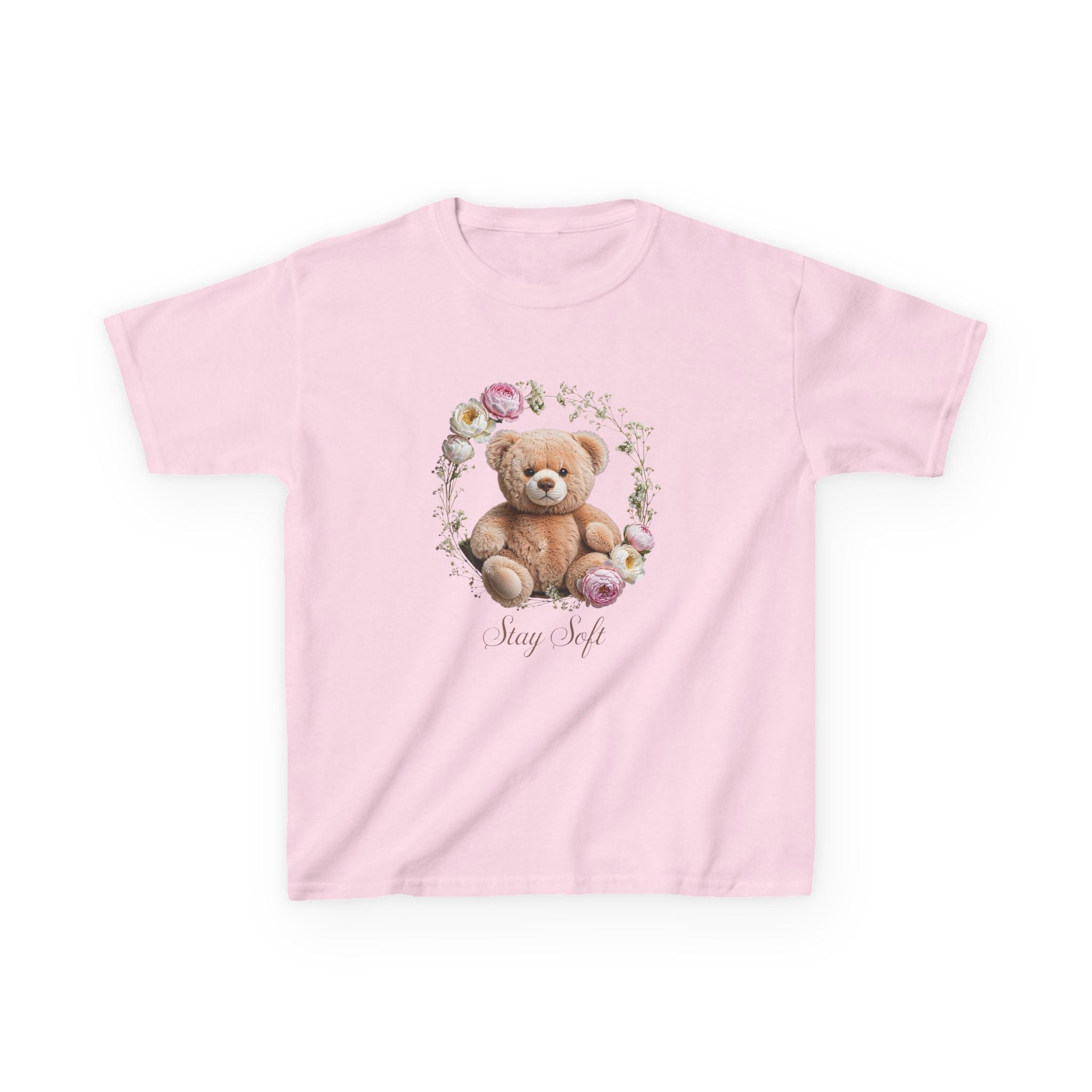 T-shirt enfant ours en peluche | T-shirt ours en peluche fleuri, T-shirt ours en peluche kawaii, Imprimé ours mignon, T-shirt unisexe doux