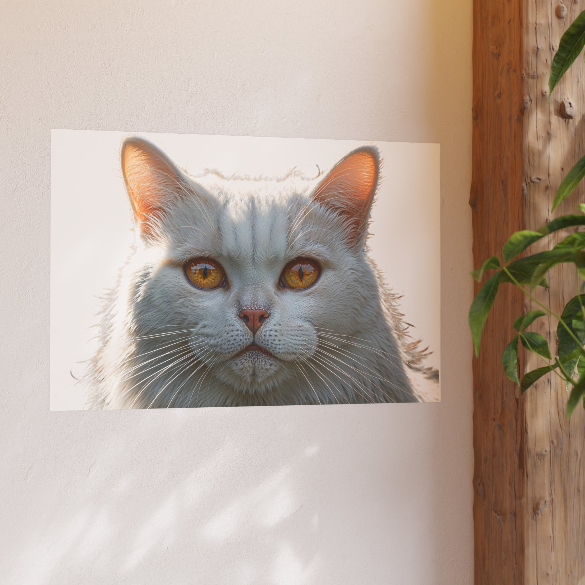 White Cat Portrait Poster | Cat Lover poster