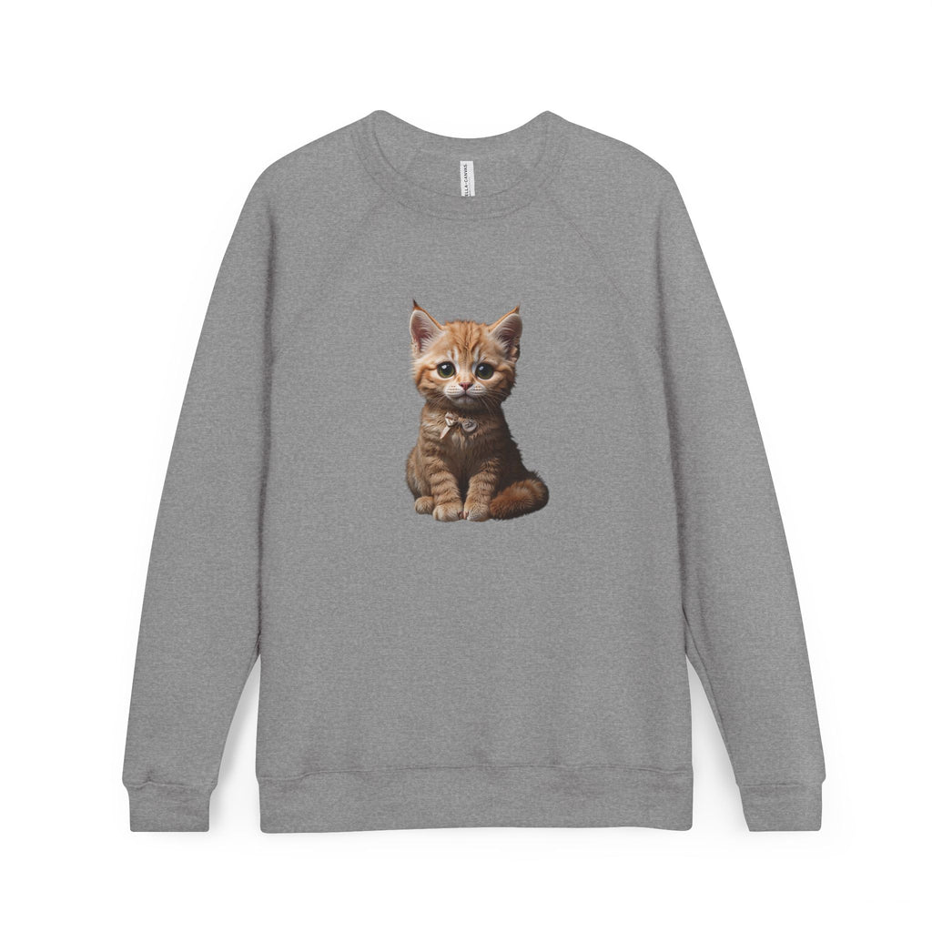 Sweat-shirt à motif chaton tigré orange | Sweat-shirt raglan avec illustration de chat mignon