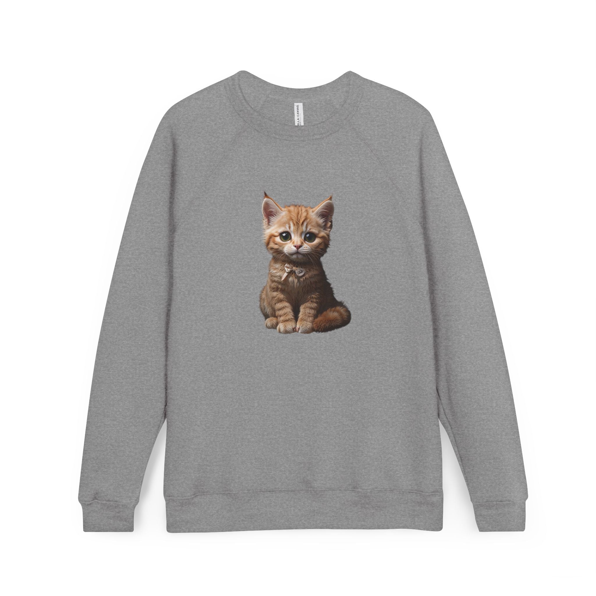 Sweat-shirt à motif chaton tigré orange | Sweat-shirt raglan avec illustration de chat mignon