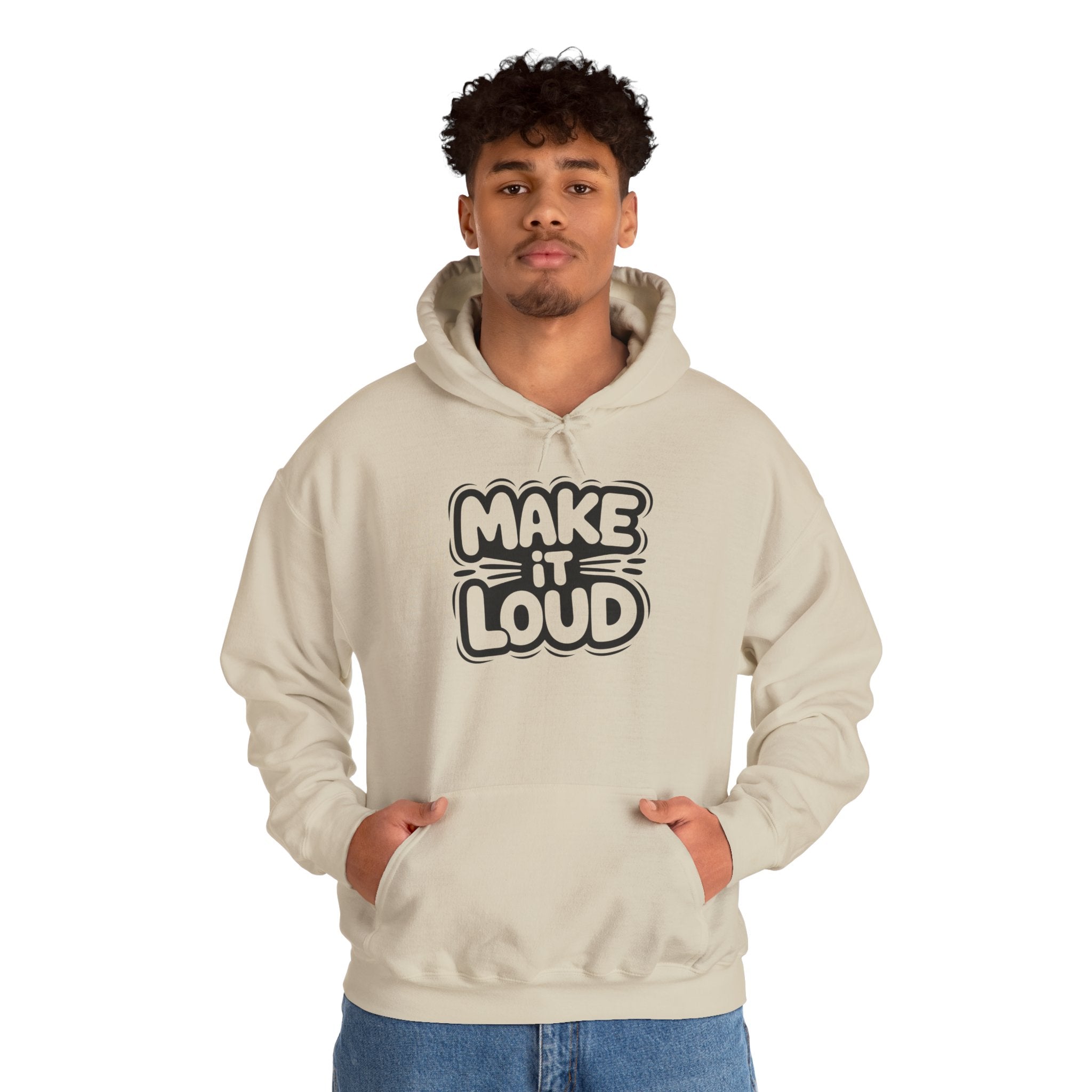 Make It Loud hoodie | Typography graphic sweatshirt, Smart & Funny Slogan Hoodie, Trendy Motivational Streetwear