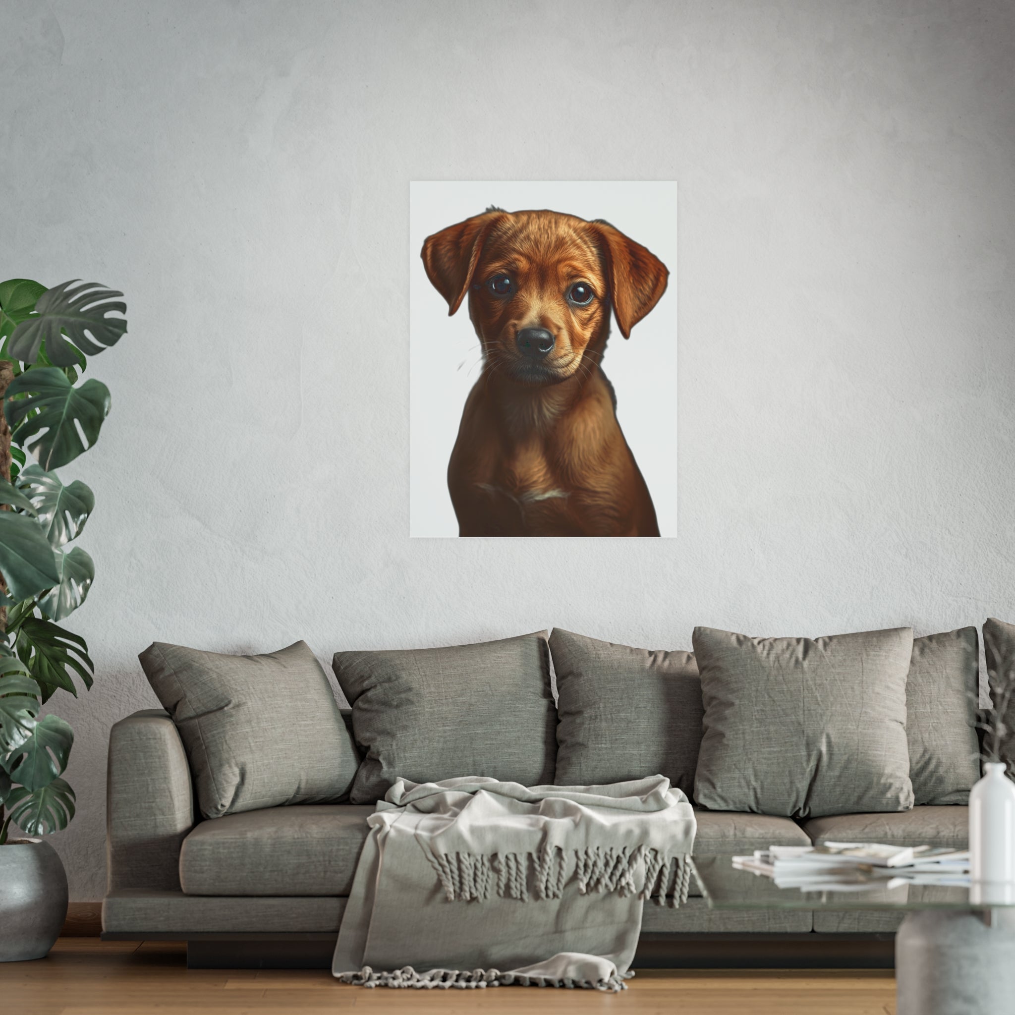 Puppy Portrait Poster | Satin Matte Dog Poster, animal lover poster
