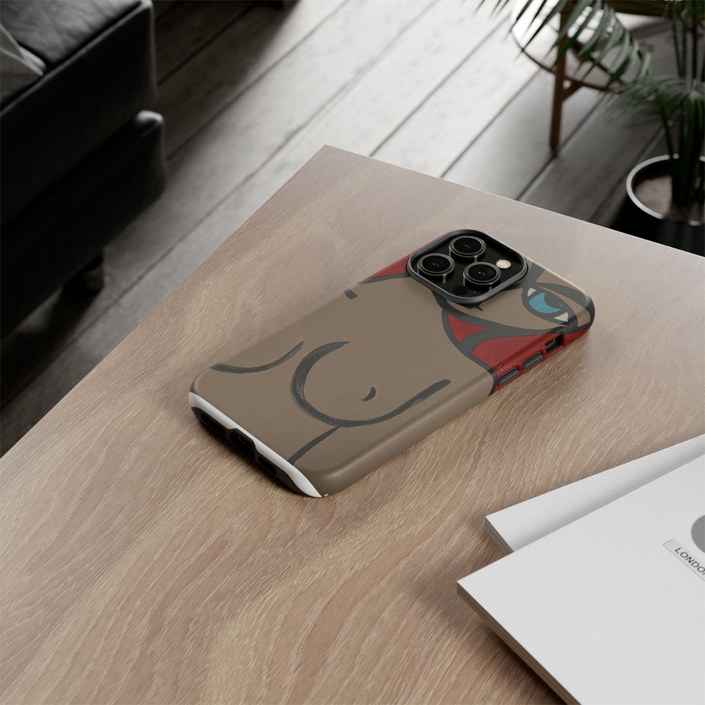 Coque de téléphone minimaliste | Figure féminine abstraite, faite main