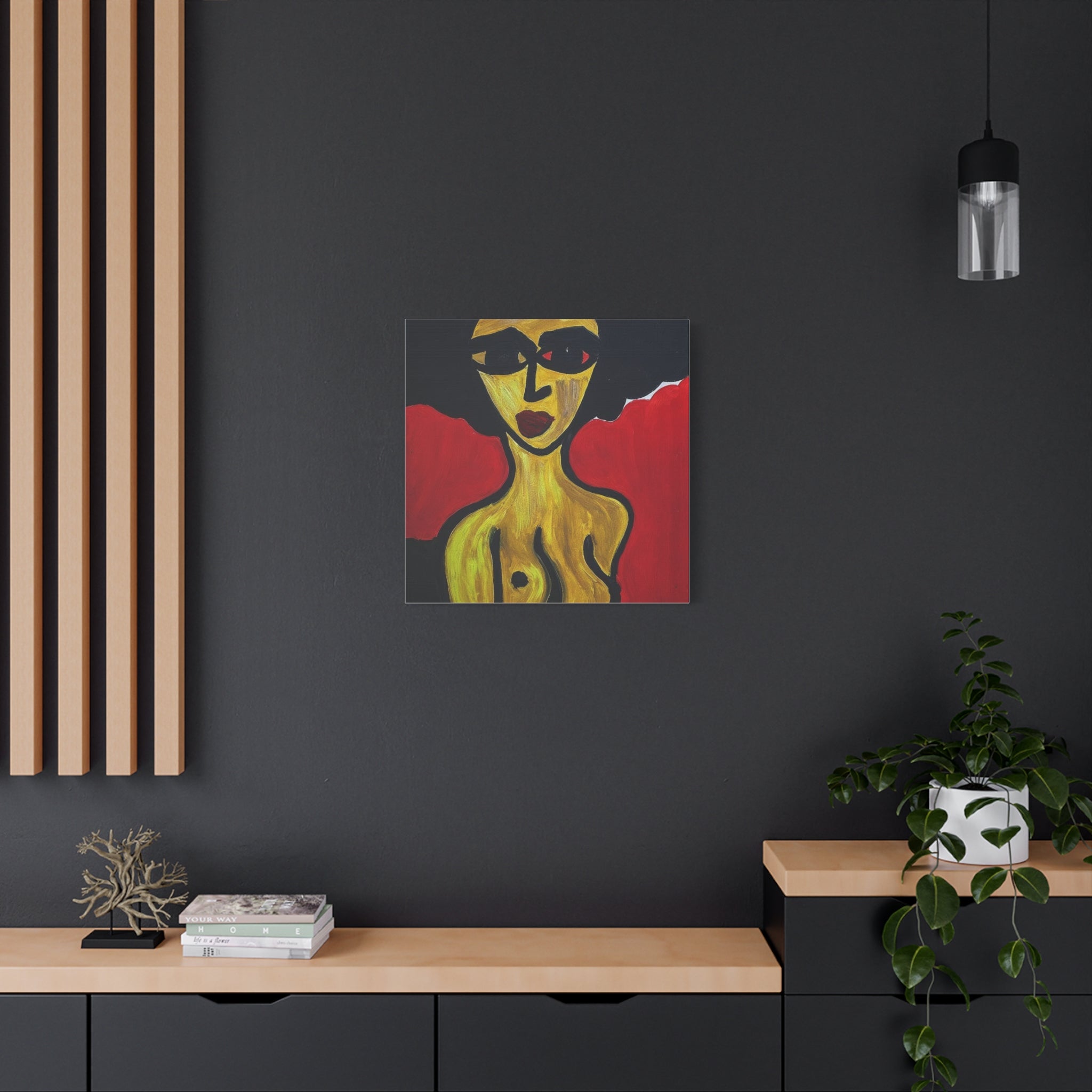 Portrait abstrait de femme sur toile, art contemporain, art moderne