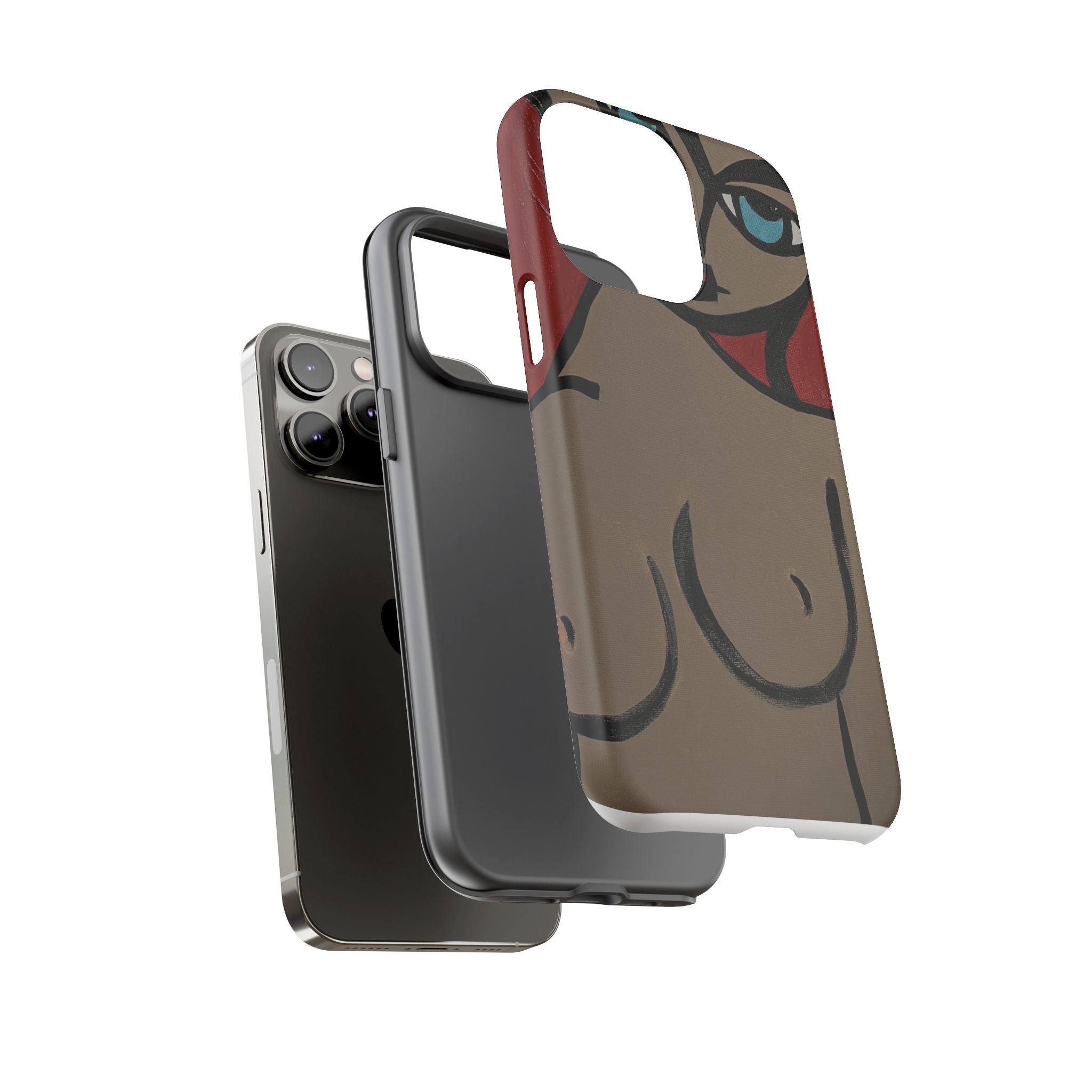 Coque de téléphone minimaliste | Figure féminine abstraite, faite main
