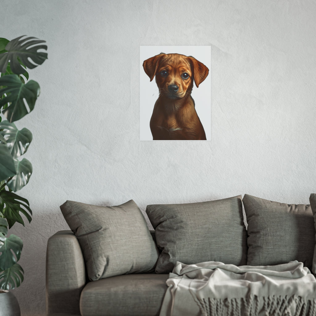 Puppy Portrait Poster | Satin Matte Dog Poster, animal lover poster