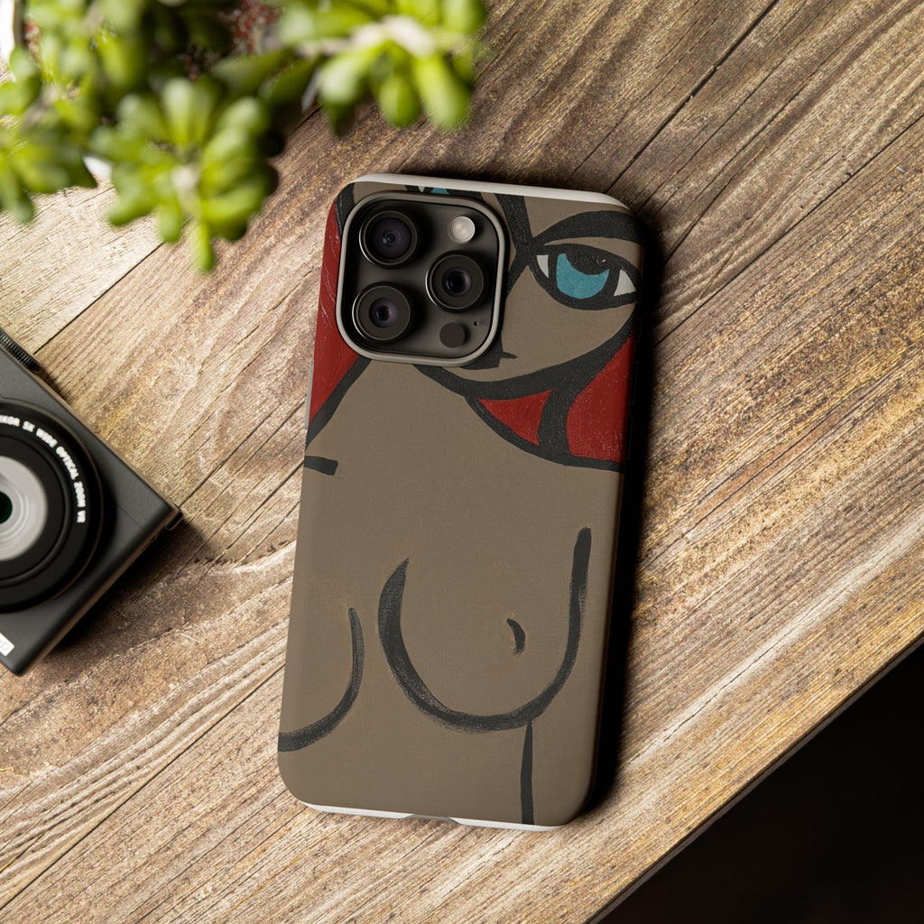 Coque de téléphone minimaliste | Figure féminine abstraite, faite main