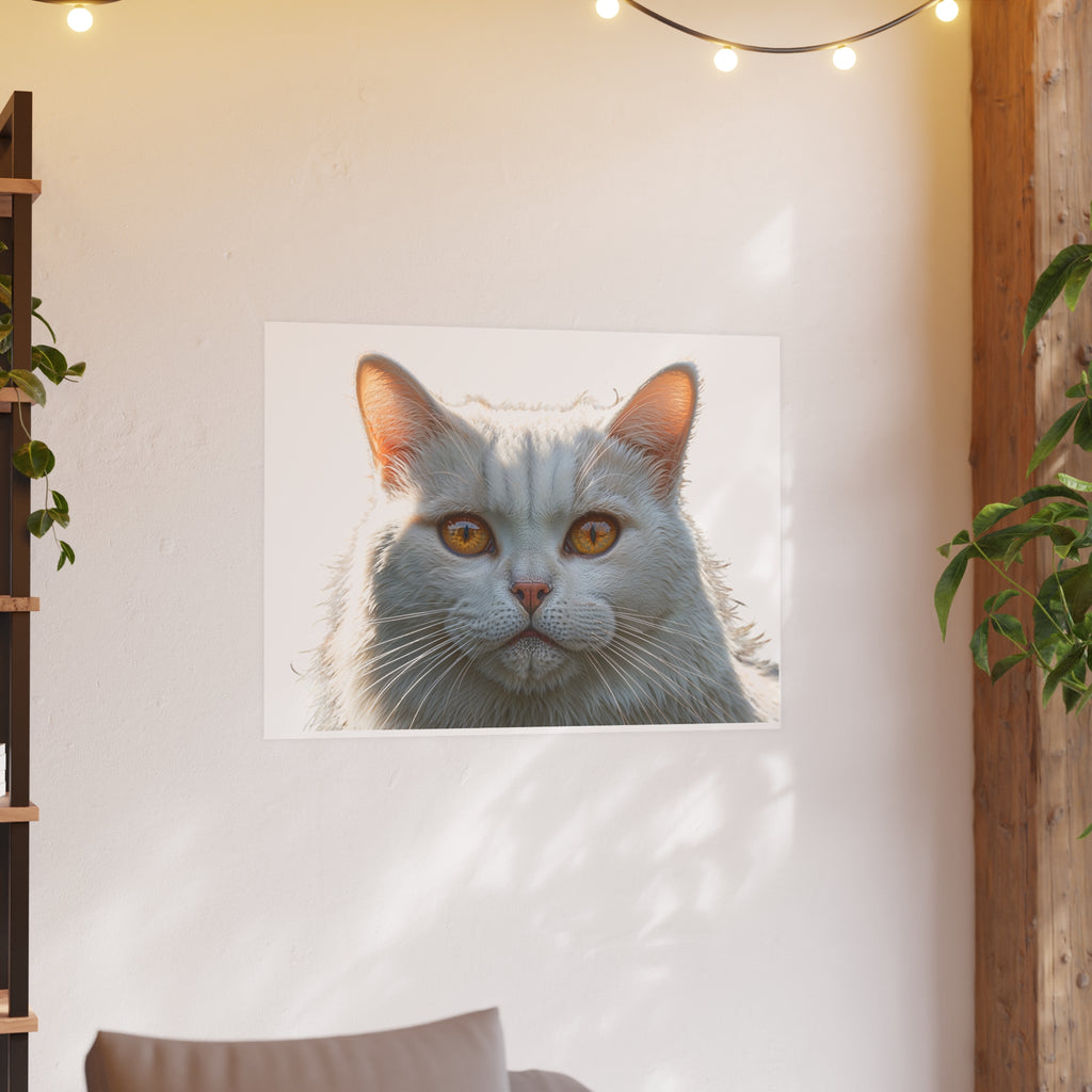 White Cat Portrait Poster | Cat Lover poster