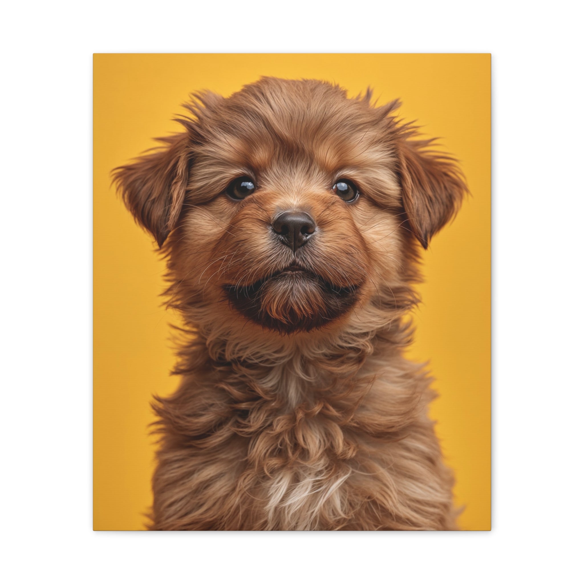 Cute Brown Puppy Portrait Canvas, gift for dog lovers